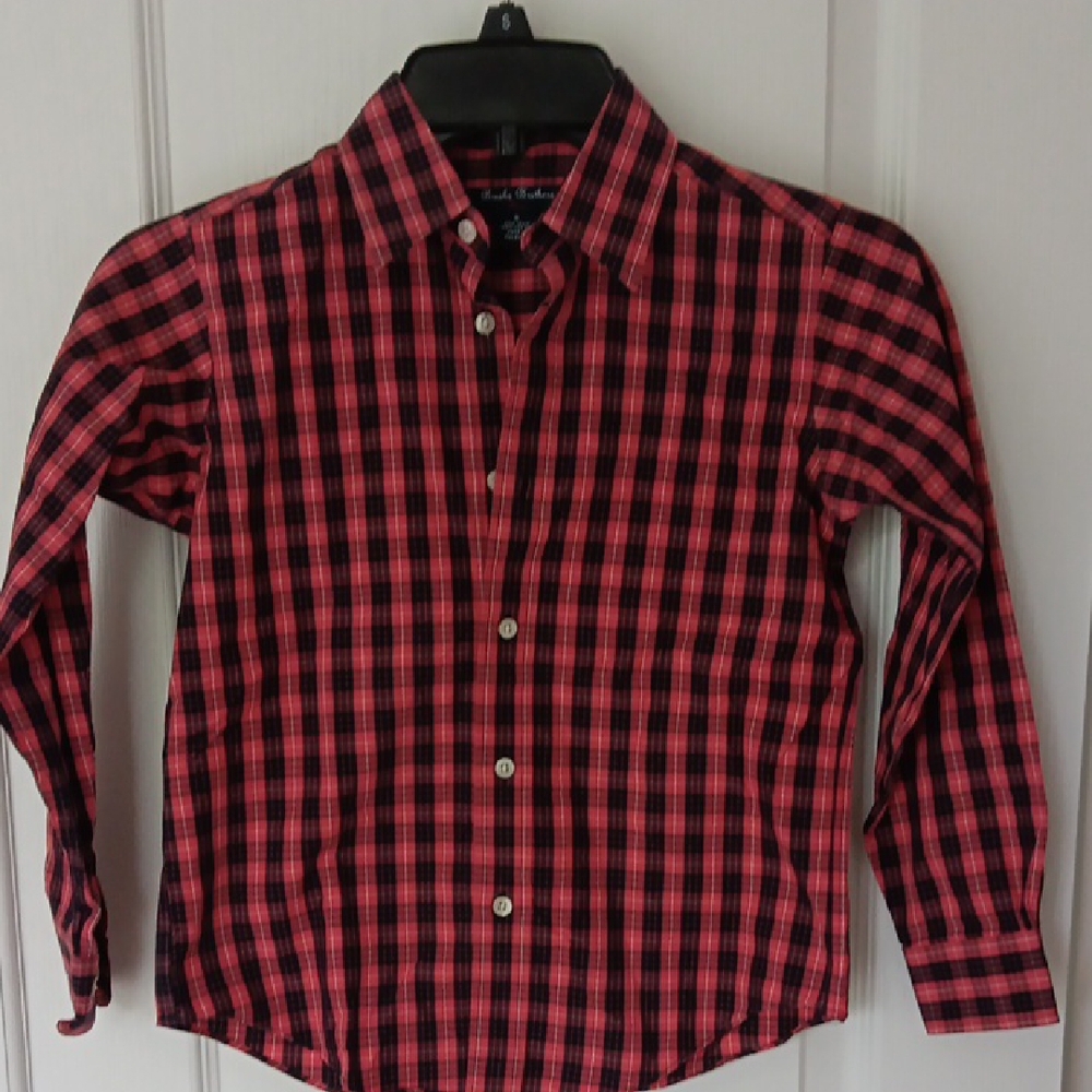 Brooks Brothers Red and Black Checkered Button Down Shirt
